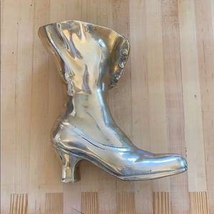 Vintage Brass Boot Vase